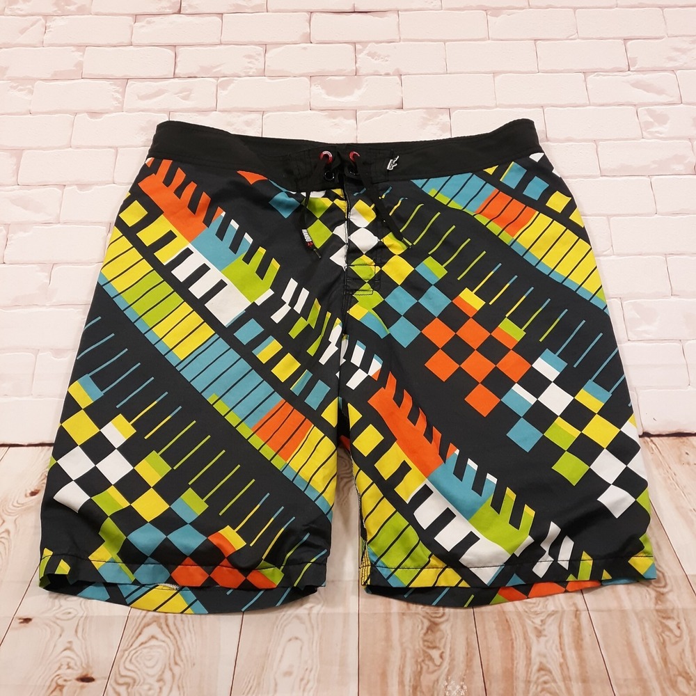Mambo Australia Swim Trunks Shorts Water Beach Mens L Multicolor Loud